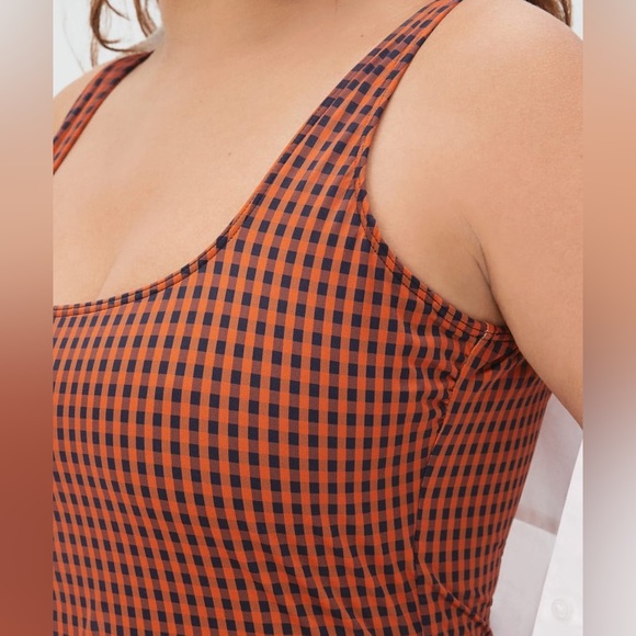 Everlane The Square-Neck One-Piece Swimsuit Gingham NWOT - Picture 2 of 9